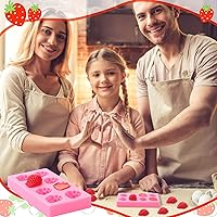 Vista 7 de Molde de fresa de silicona 3D para cupcakes y fresas para bricolaje, decoración de pasteles, galletas, chocolate, azúcar, polímero, arcilla