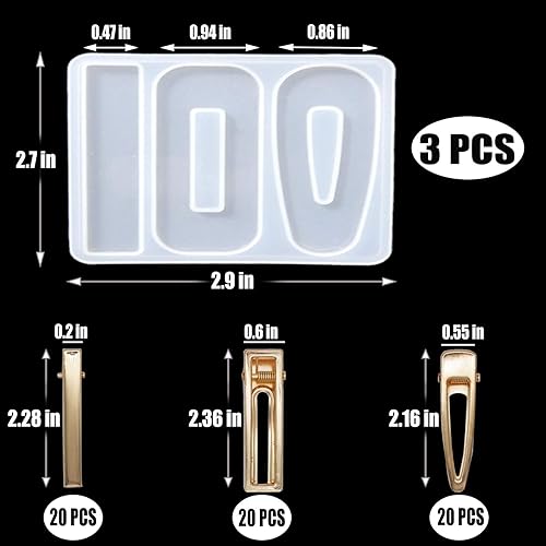 Miniatura 2 de 63 moldes de resina para hacer horquillas, moldes de silicona para hacer horquillas para el cabello, moldes de silicona para manualidades de resina
