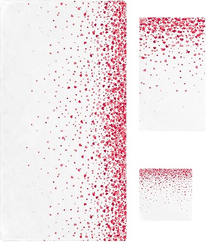 Juego de toallas para el día de San Valentín para baño, cocina, pelo de playa, manos, yoga, paños de cocina y toallitas, rojo, rosa, blanco,