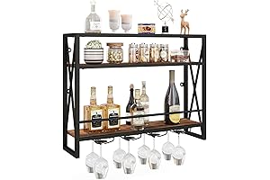 Giantex 3-Tier Floating Wine Shelf with 16-Bottle Holders