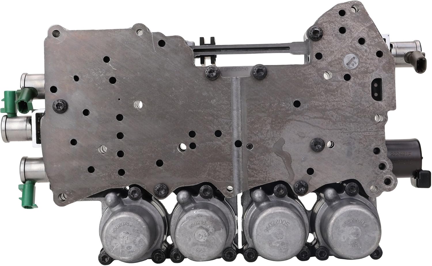 Underside view of the 5L40E valve body with mounting plate