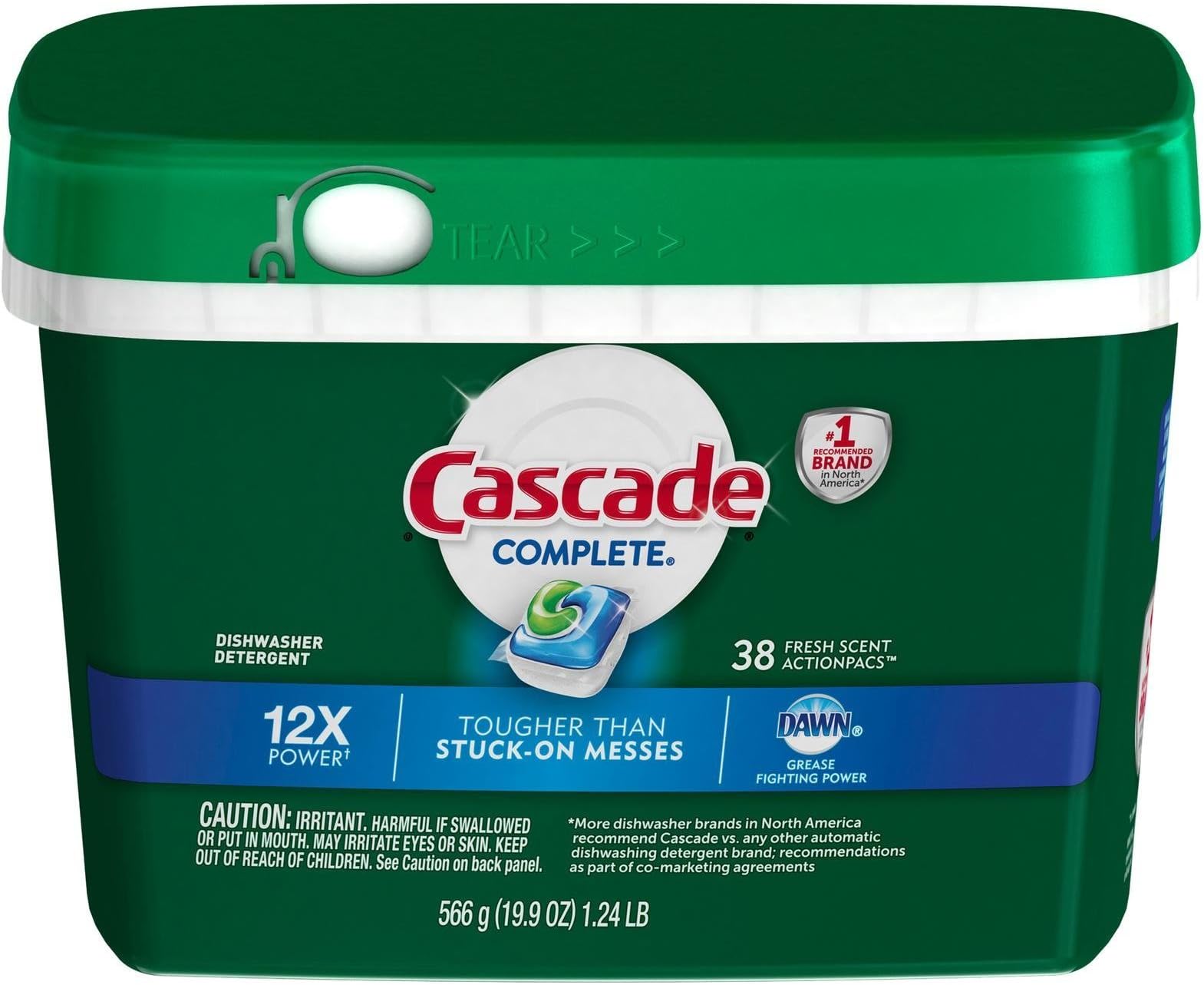 Complete Actionpacs Dishwasher Detergent, Fresh Scent, 38 Count