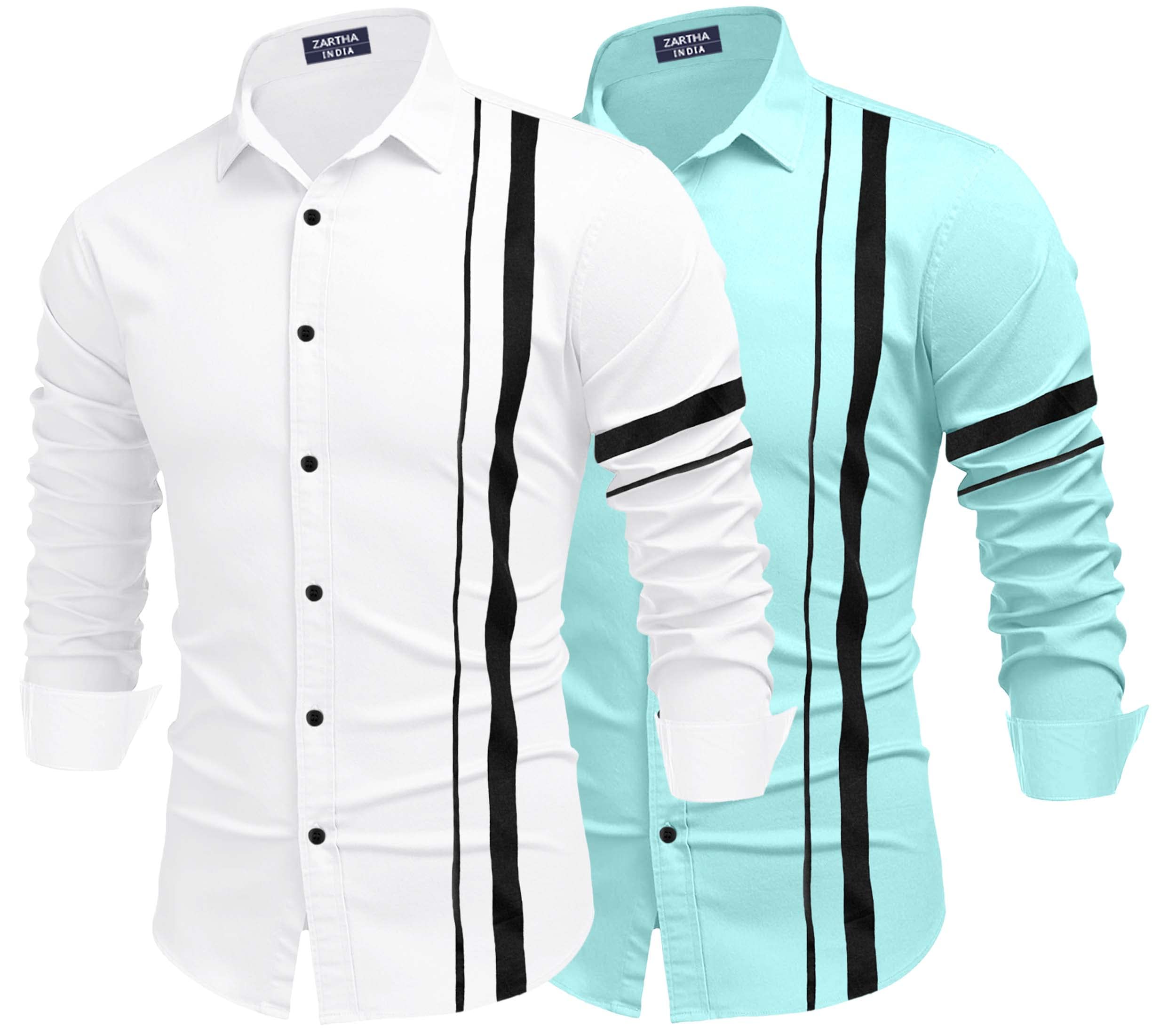 Combo of Men Cotton Blend Regular Fit Full Sleeve Casual Shirt (Pack of 2)-image-44