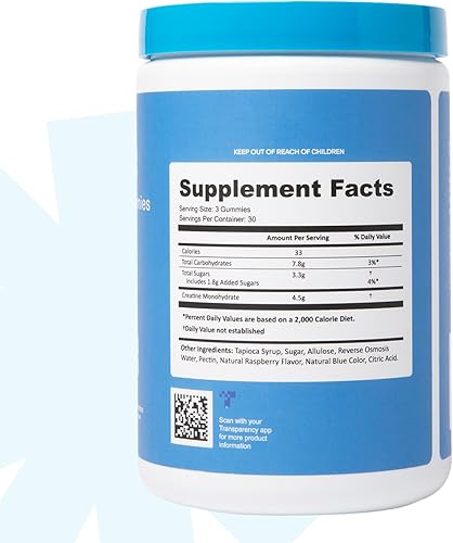 Miniatura 7 de Create - Gomitas de creatina monohidratada - Mejoran concentración, fuerza y resistencia, no se derriten, veganas, sin gluten y sin OMG, 1.5 g de