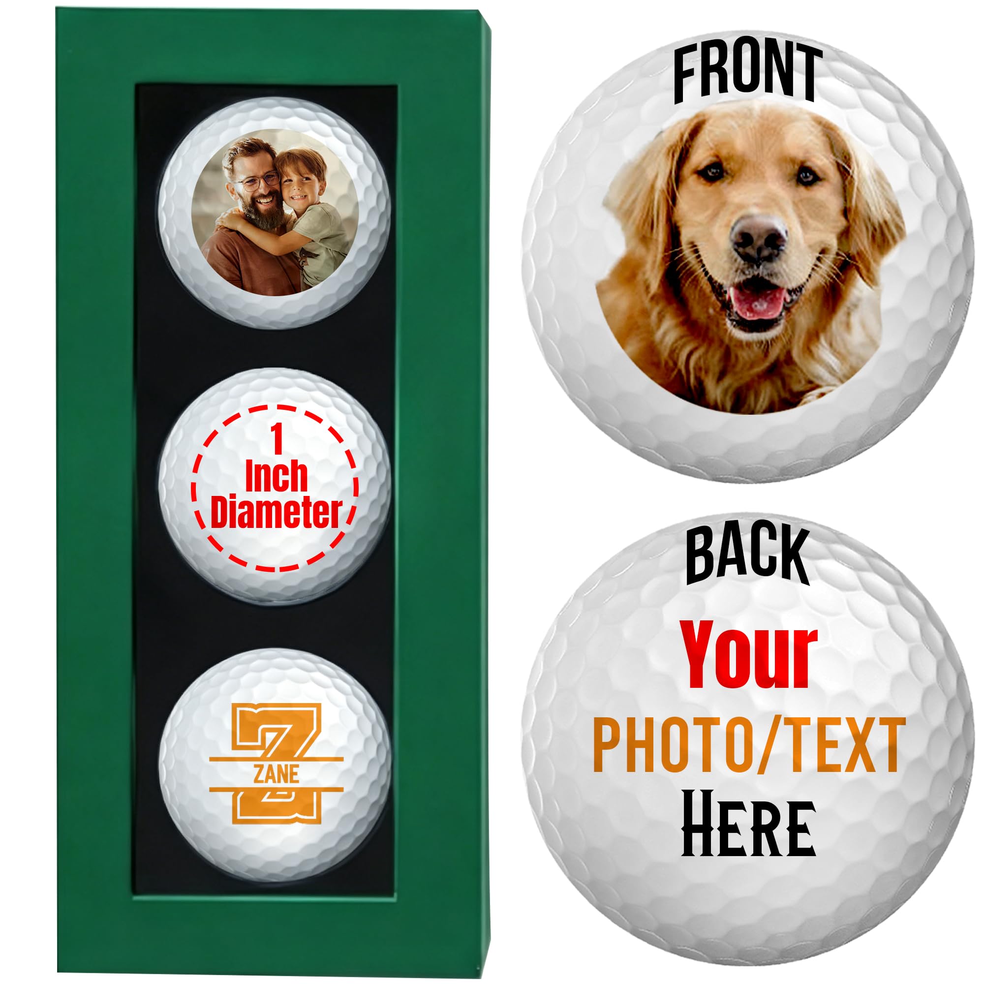 Personalized Golf Gifts for Men, Custom Text or Logo Golf Ball, Golf Lovers