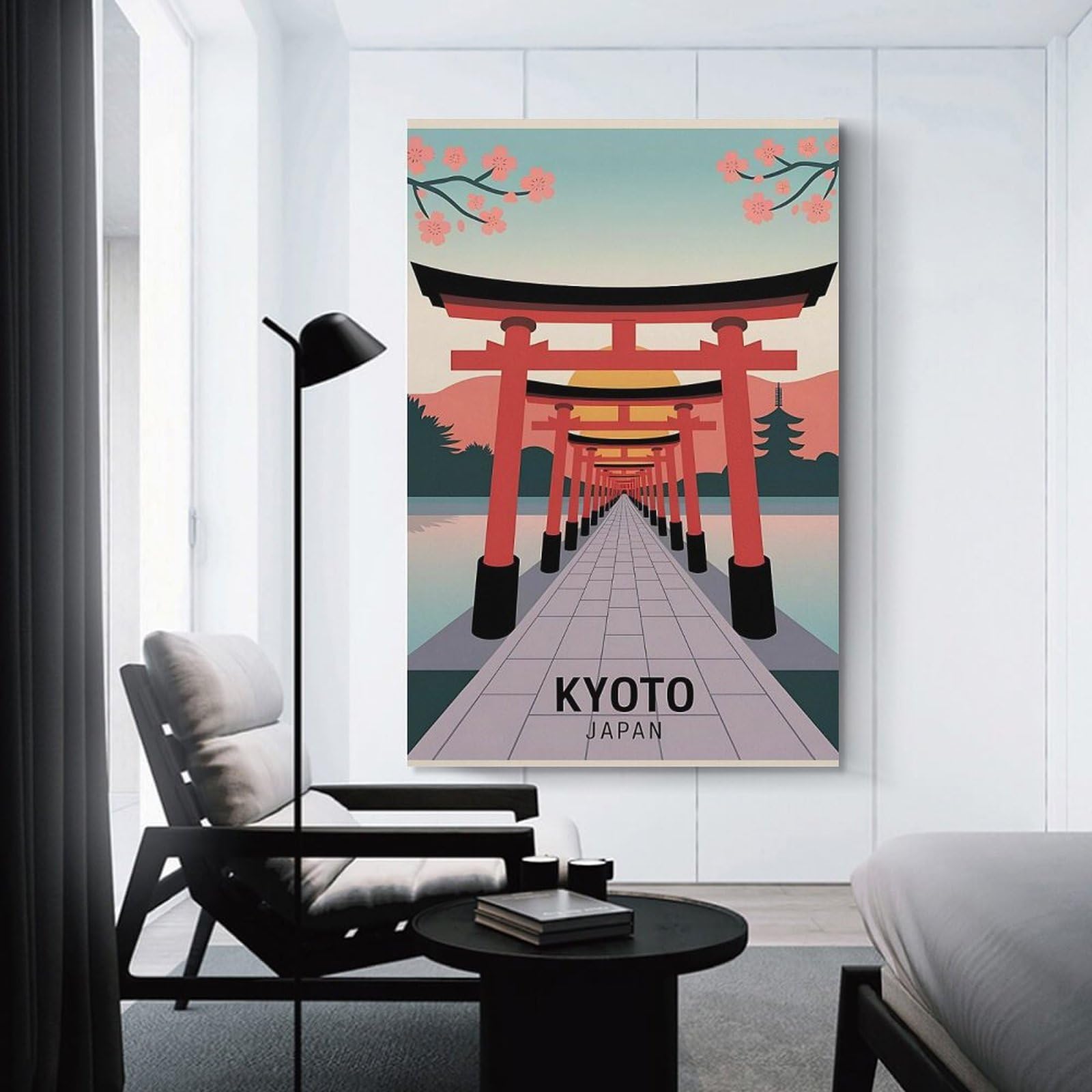 Junmoney Kyoto Japan Travel (2) Wall Decor Canvas Print, 24x36inch(60x90cm), for Living Room, Bedroom Or Home Office, Home Decor Gift with Stylish Appeal