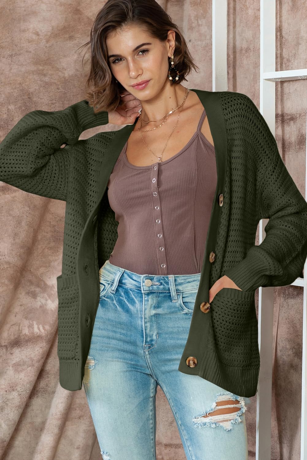 Dokotoo Women's 2026 Fashion Casual Open Front Long Sleeve Chunky Knit Cardigans Sweaters Outerwear Coats - Image 2