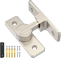 Vista 8 de Cerradura de Puerta de Granero de 90 Grados Resistente, Pestillo de Puerta Corredera de Aleación de Zinc para Granero, Jardín, Baño, Cerca, Níquel-1