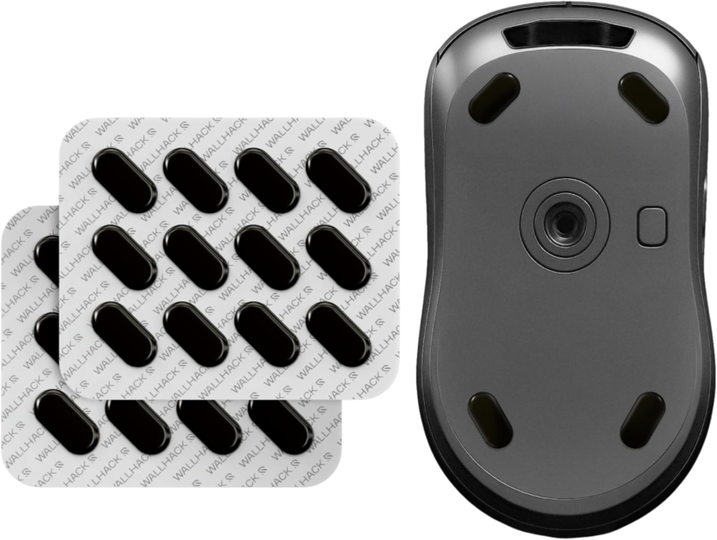 WALLHACK PTFE Mouse Sole Pill Type | Premium Universal Sole for Gaming Mouse | Smooth Gliding with Cloth and Glass Mouse Pad | Customize Speed Control | Quick and Easy Installation | Black 7mm x 14mm