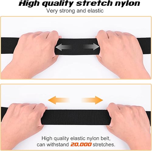 Miniatura 5 de Cinturones tácticos para hombre, cinturón militar de nailon elástico de 1.5 pulgadas con hebilla de liberación rápida resistente