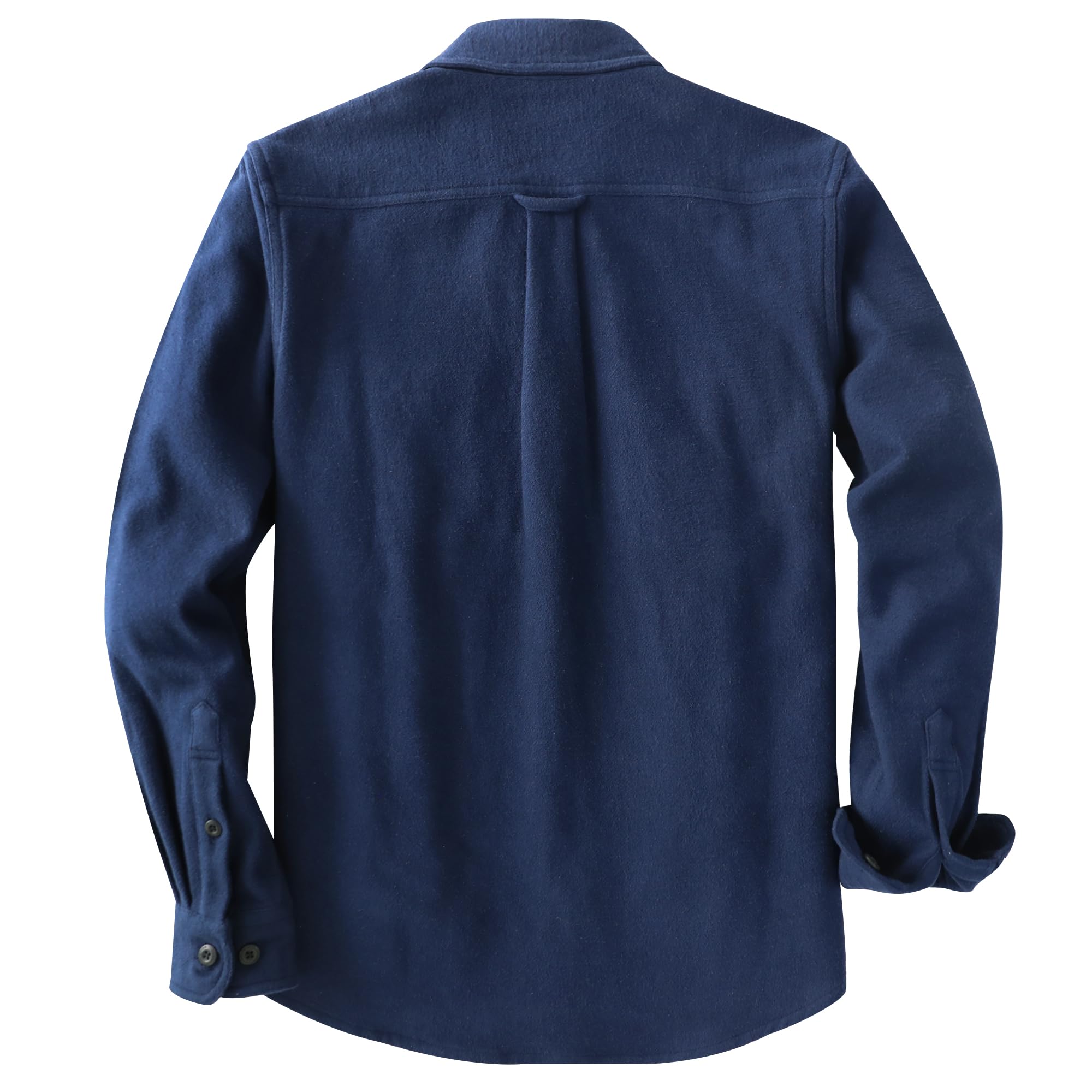 Dubinik® Super ciężka koszula flanelowa męska z długim rękawem, jednokolorowa, z podwójną kieszenią na piersi, koszula robocza, na czas wolny, regularny krój