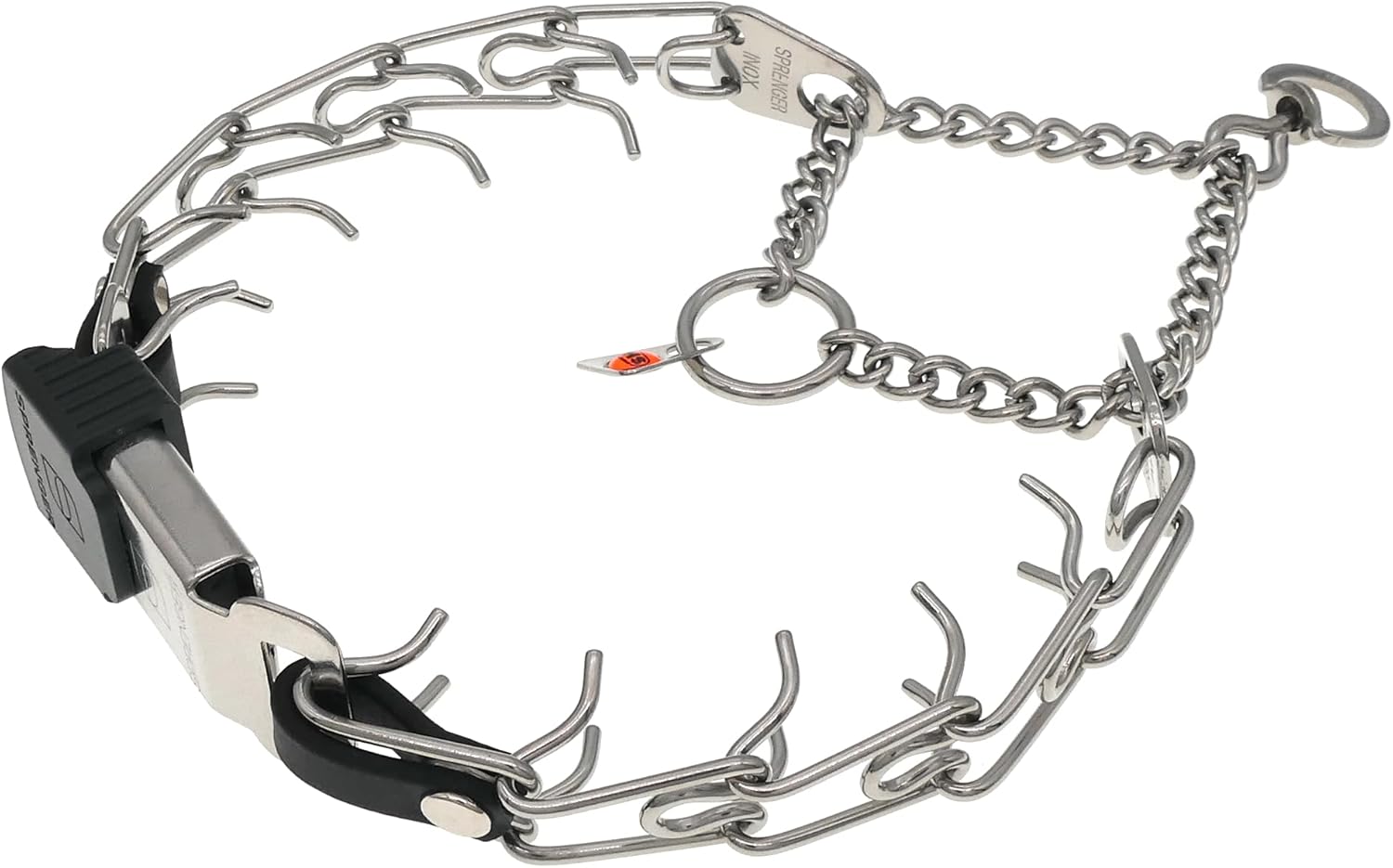 Herm Sprenger Dog Training Prong Collar with Quick Release ClicLock Buckle and Biothane Insert Stainless Steel Collar Made in Germany (16in x 2.25mm Prongs (Neck Size up to 13-14in))