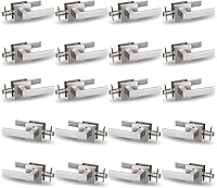 Vista 32 de USHTL01-SN-BK-6P - Manija cuadrada de privacidad para puerta de níquel cepillado sin llaves para dormitorio o baño, USHTL01-SN-BK-6P