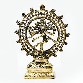 Lord Shiva Natraj Statue 21 cm, Handgefertigte Messing Skulptur, Spirituelles Geschenk, Dekorative Figur Für Zuhause & Büro, Bronze Finish