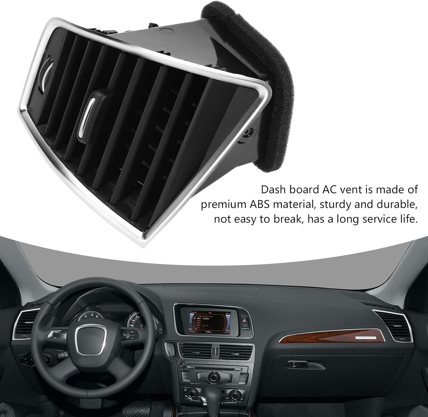 KIMISS Dashboard Air Vent, Air Vent Grill ABS Wearproof Dash Air Conditioning Outlet Replacement for SQ5(Right 8R1820902)