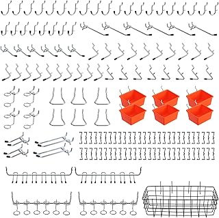 Pegboard Organizer Accessories Kit 155 PCS, Peg Board Hooks Assortment w...