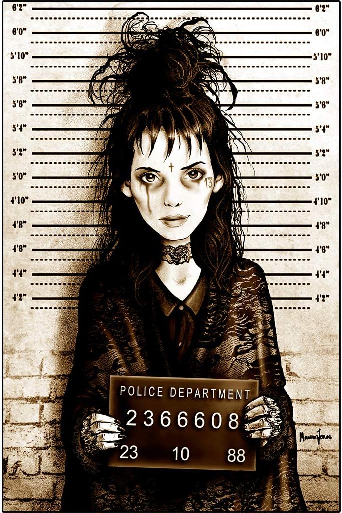 Lydia by Marcus Jones Deetz Winona Ryder Mugshot Beetlejuice Canvas Art Print