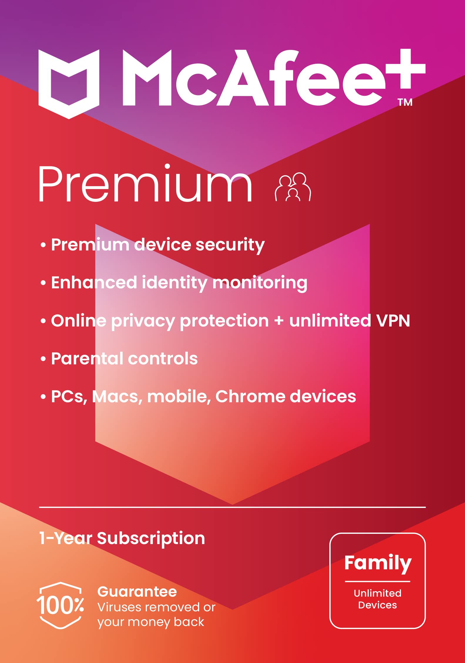 McAfee+ Premium Family 2023 | Unlimited Devices | Premium Security | Enhanced Identity Monitoring | Online Privacy Protection |Parental Controls| 1 Year Subscription with Auto Renewal| Key Card