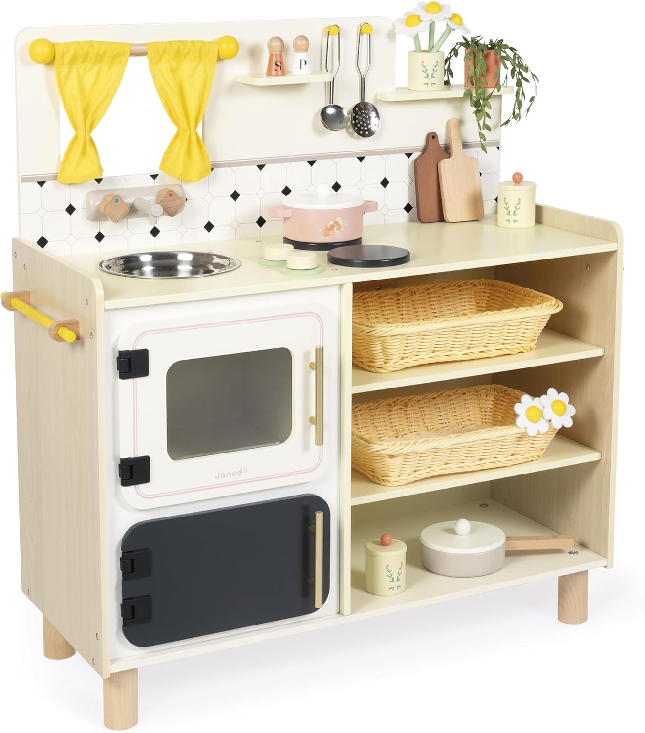 Amazon.com: Janod - Large Wooden Children's Kitchen - Equipped