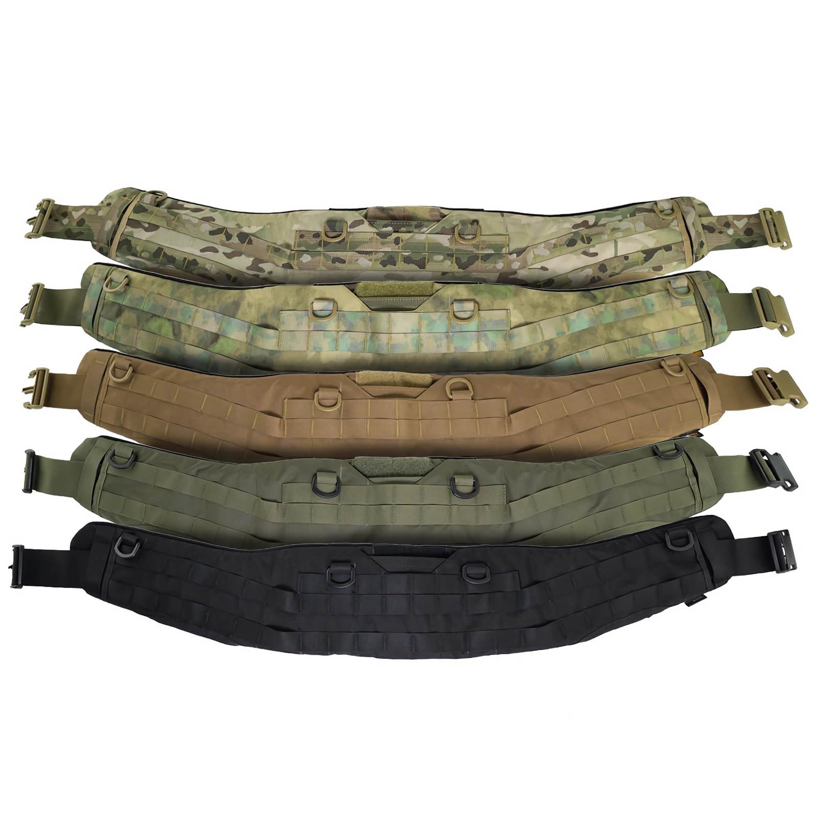 1 Cinturón Táctico Modular MOLLE Acolchado de Perfil Bajo, Cinturón de Patrulla Cortado con Láser con Forro de Malla Transpirable(Green)