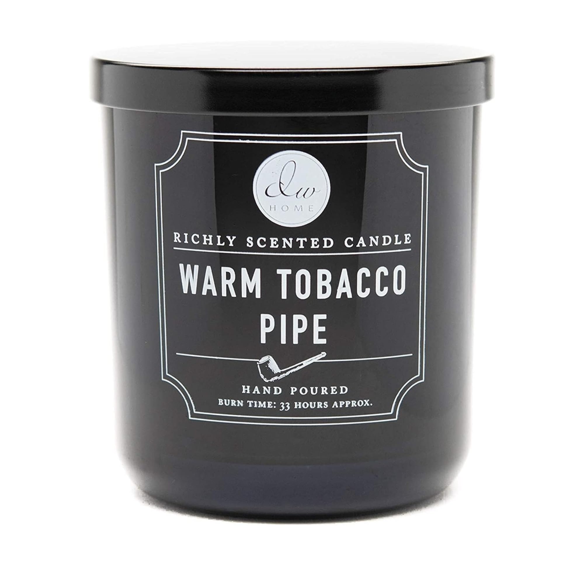Amazon.com: DW Home Warm Tobacco Pipe Scented Candles, 9 oz Single Wick  Medium Jar, Up to 33 Hour Burn Time, Hand-Poured, Strong Long Lasting  Woodsy Fragrance, Gifts for Men & Women :