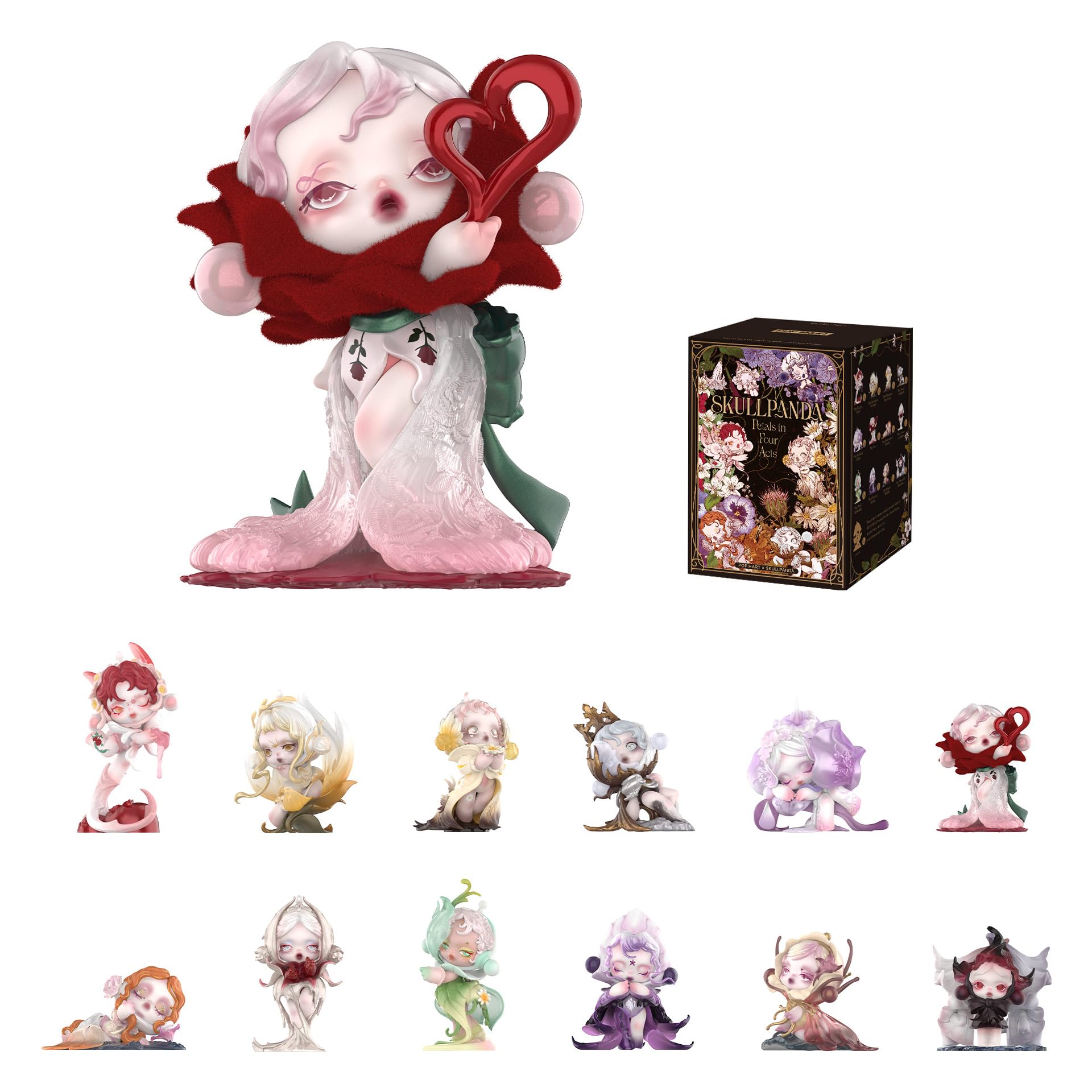 POP MART SKULLPANDA Petals in Four Acts Series Action Figures, Blind Box, Collectible Toys Home Decorations, Holiday Birthday Gifts for Girls and Boys, Single Box