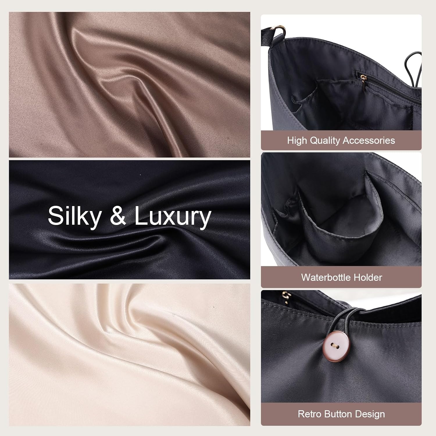 ZTUJO Purse Organizer Insert For Longchamp le pliage,Silky Touching LongChamp Organizer Insert, Compatible with Le Pliage,Energy,Shoulder Bag,Top Handle, Xtra (Black, Large) - Image 4