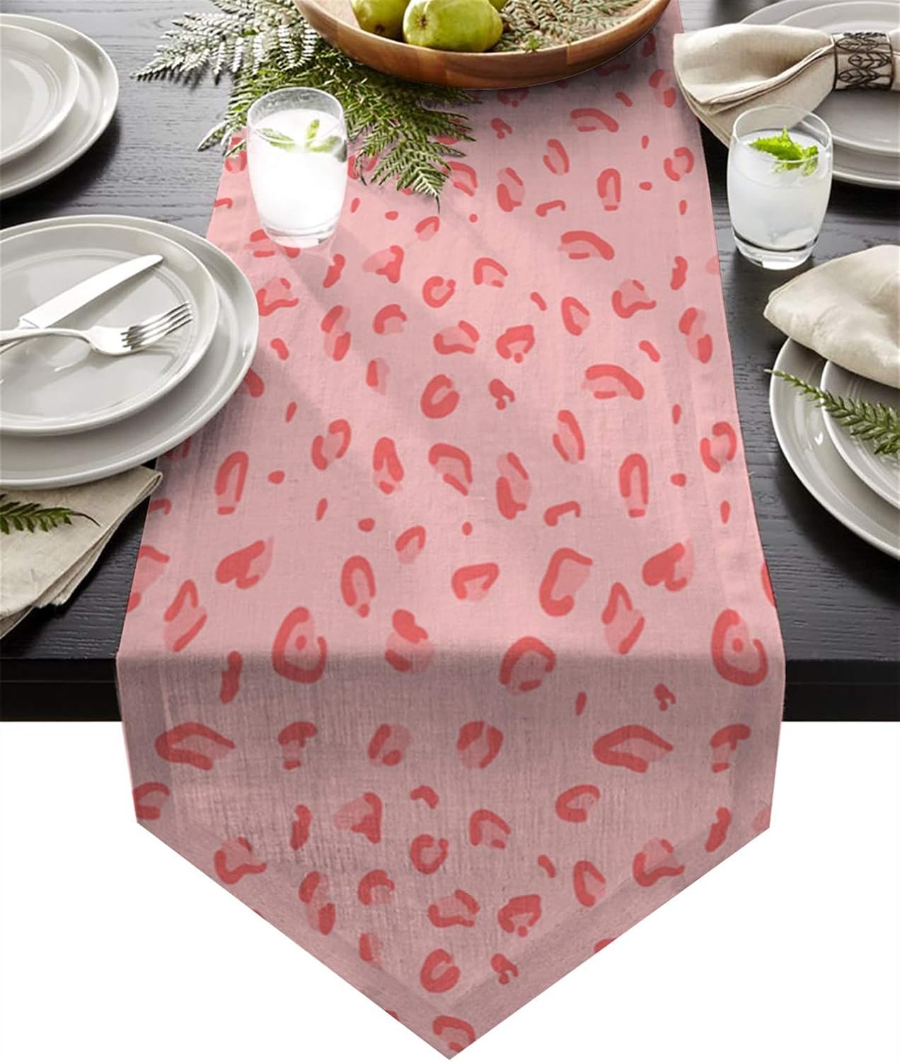 Table Runner Pink Leopard Table Runner Hotel Party Dining Table