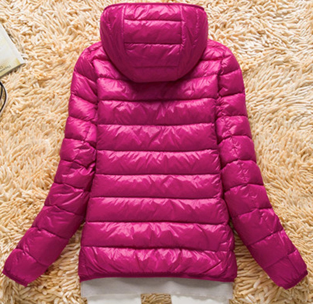 Abrigo Plumas con Capucha Mujer Abrigos Acolchado Plumiferos Ligeros Chaquetas Chaquetones Plumon Anorak Plumifero Corto Cazadoras Chaqueta Acolchada Mujer Plumas Ultralight Invierno Rosa L