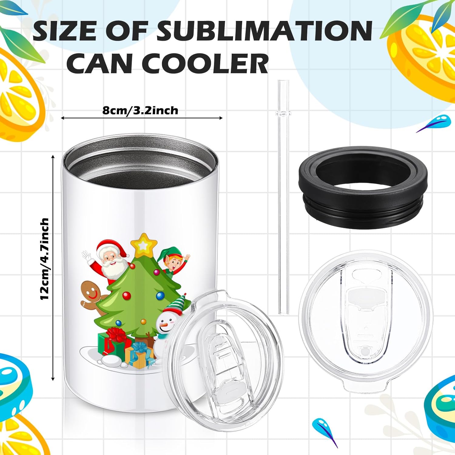 Baderke 4 Pack Sublimation Can Cooler Blank Sublimation Can Holder Stainless Steel Insulated Can Cooler Sublimation Tumbler Beer Can Cooler for Travel Birthday Graduation Mother's Day DIY Gifts(12oz) - Image 2
