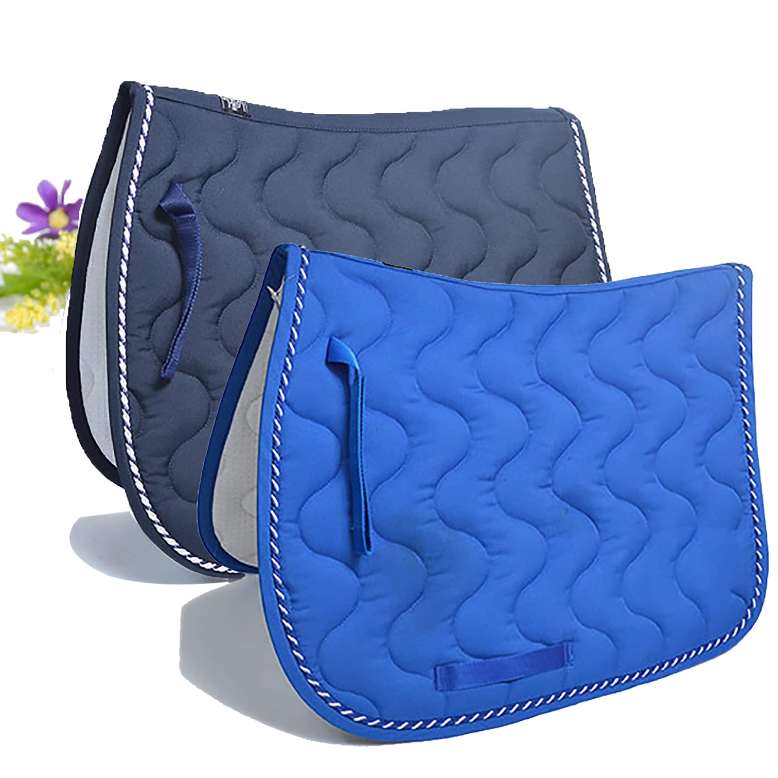 Tapis de selle de cheval marine 30x30 cm en coton épais pour toutes selles