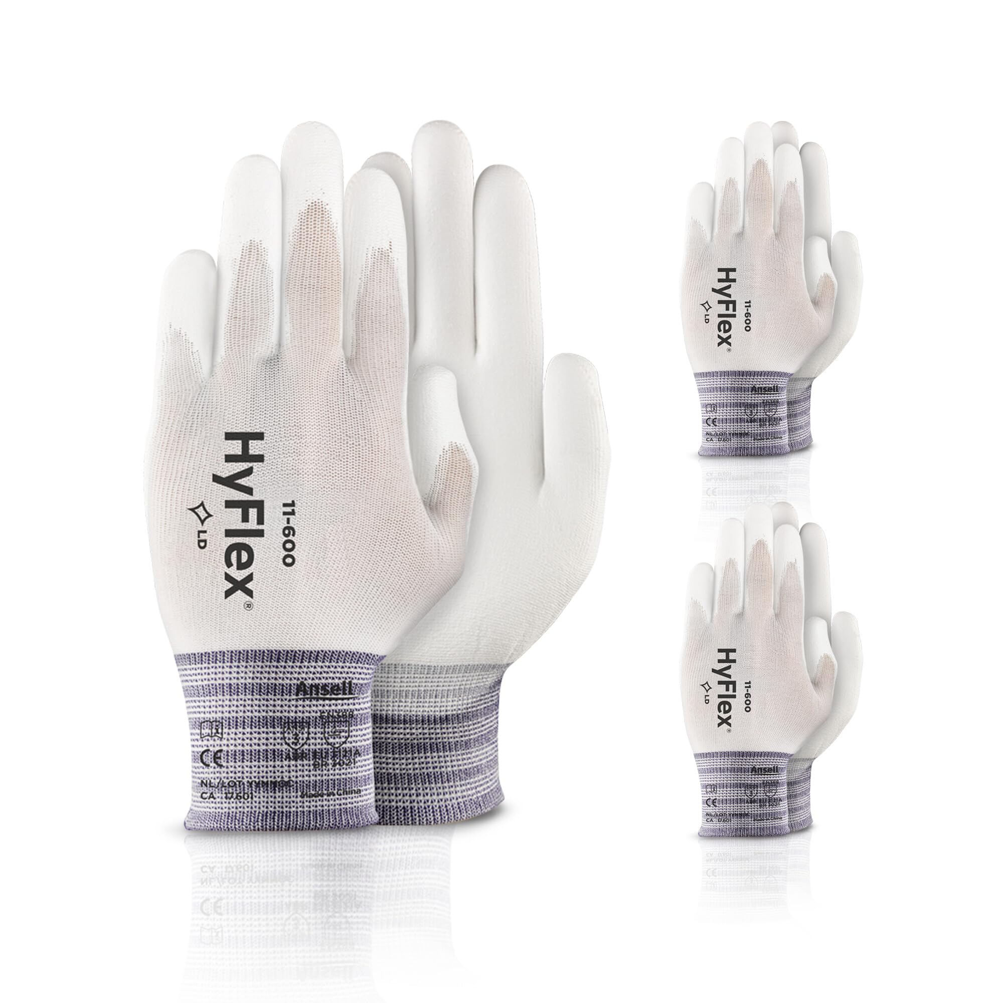 Ansell HYFLEX 11-600 Light Duty Nylon Industrial Gloves w/Palm