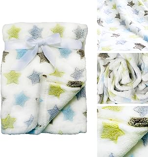 Baby Blankets Fleece Star Design- 75x100 cm Kids Baby Blanket Newborn Gifts Soft Plush Blankets | Bed Blanket for Baby Boy & Girl