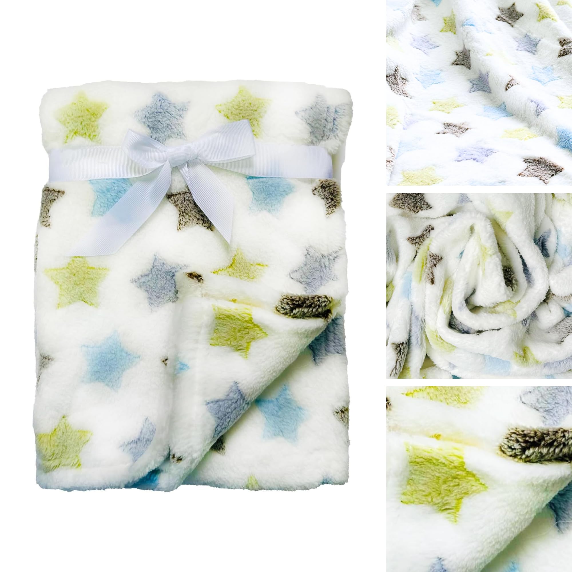 E&A Distribution Limited Baby Blankets Fleece Star Design- 75x100 cm Kids Baby Blanket Newborn Gifts Soft Plush Blankets | Bed Blanket for Baby Boy & Girl