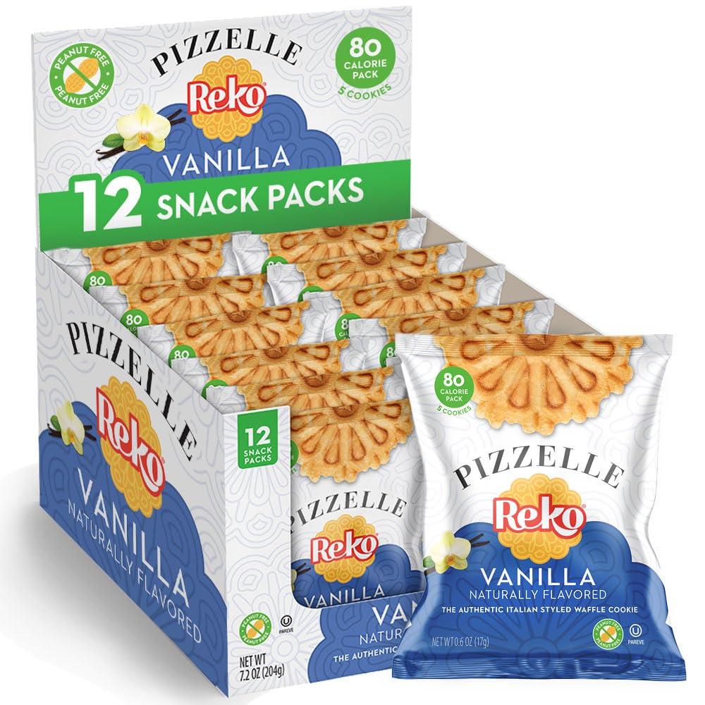Reko Pizzelle Waffle Cookies, Individually Wrapped Single