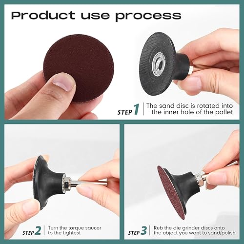 Miniatura 18 de Newwiee 150 discos de lijado de 2 pulgadas con bloqueo de rollo de grano 36, disco de lijado para preparación de superficies, tira de molienda