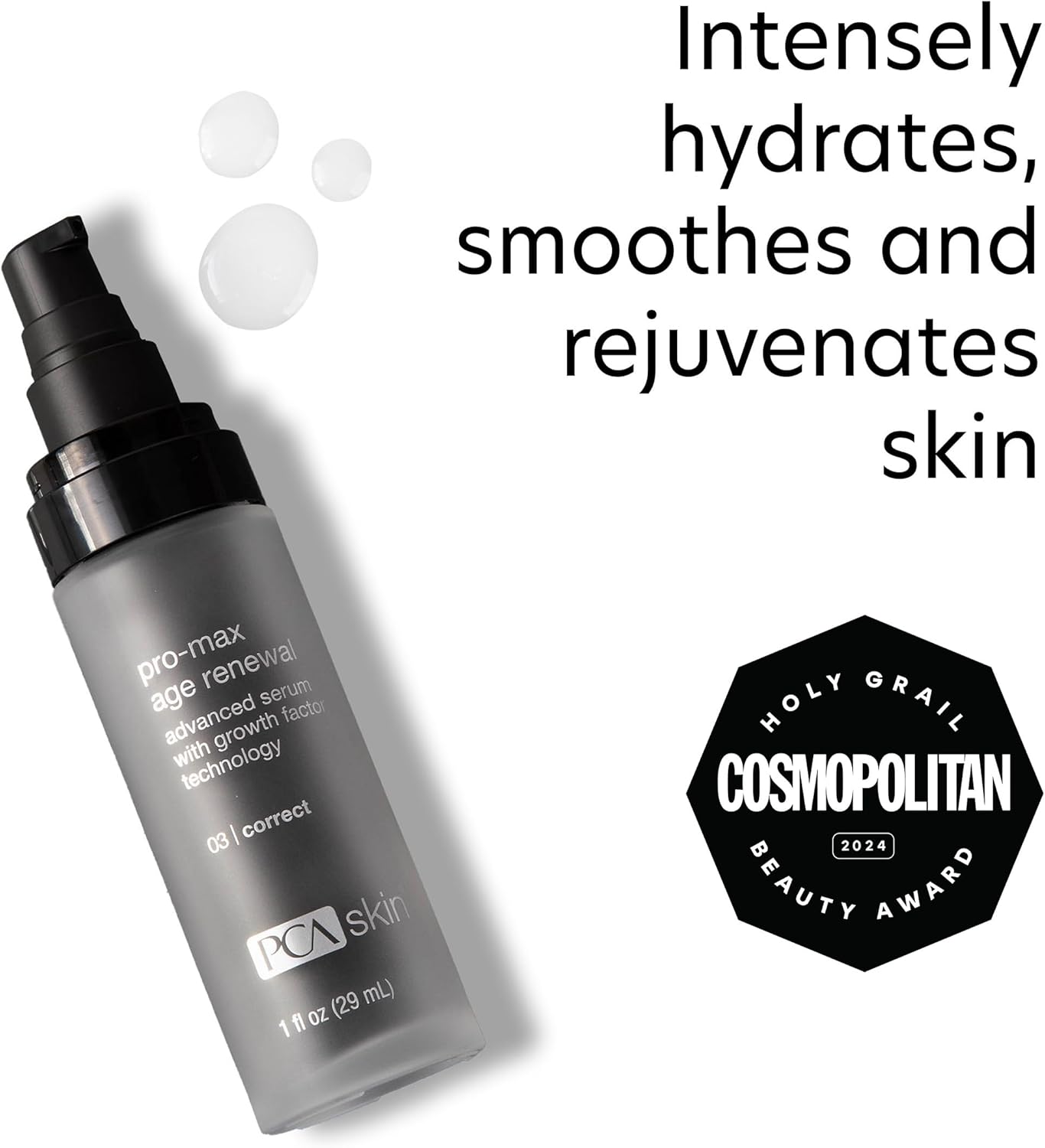 PCA SKIN Pro Max Age Renewal Anti Aging Serum, Anti Aging Face Serum for Reducing Wrinkles and Sagging Skin, Helps Lift and Firm Skin on Face and Neck, Safe For All Skin Types, 1.0 oz Pump Bottle image 4 of 15 B0C594QQ28