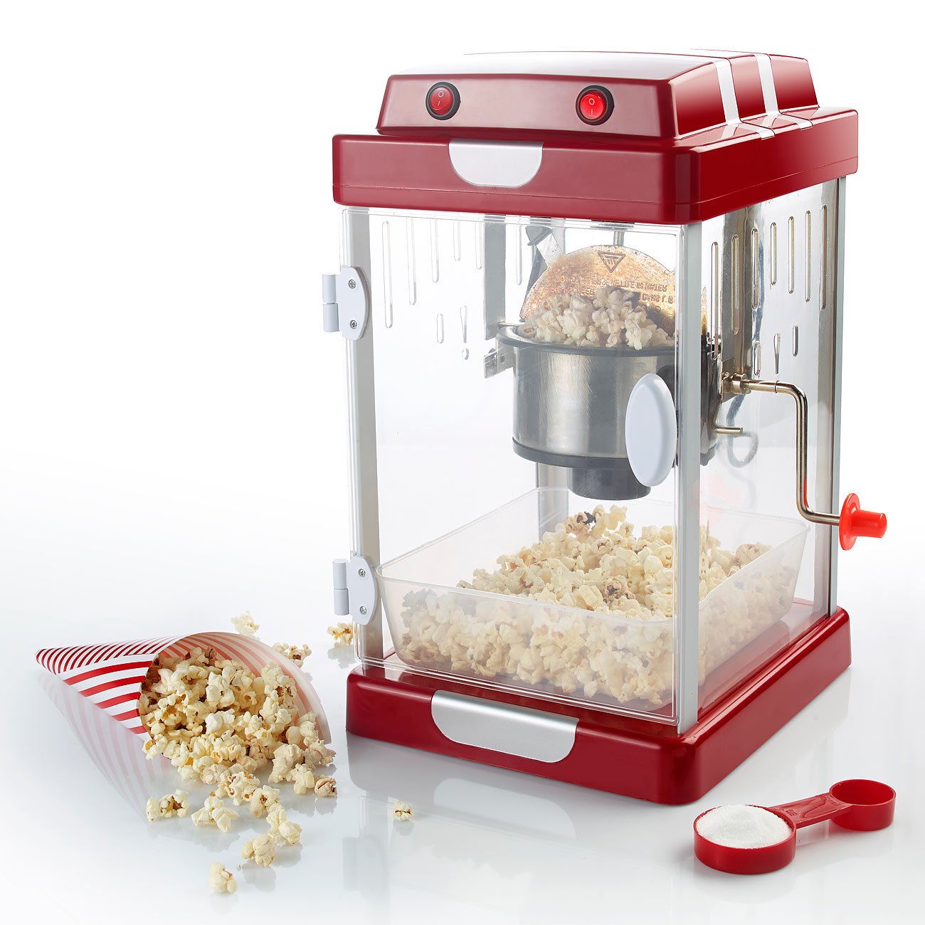 Rosenstein & Söhne Popkornmaschine: Retro-Popcorn-Maschine "Movie" im 50er-Jahre-Look (Popcornmaschine Retro, Popcornmaschine Design, Töpfe)