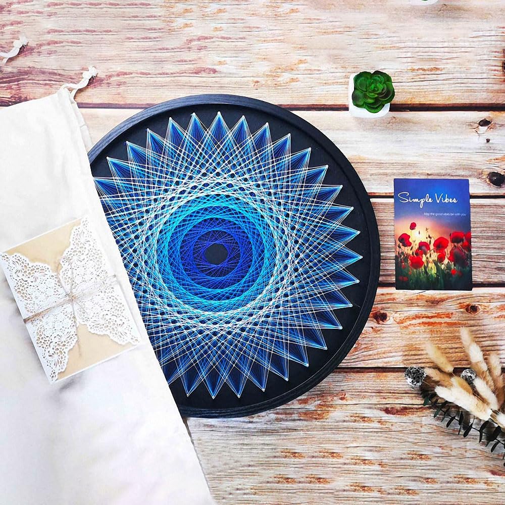 Mandala String Art DIY Décoration Murale Fil Peinture Toile Art Artisanat Cadeau Artisanat pour Adultes Femmes Kit