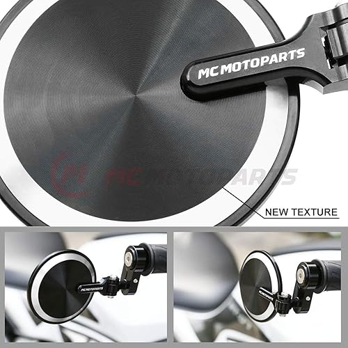 Vista 9 de MC Motoparts Espejos de barra CNC Red Reborn compatibles con Z650 Z1000 Z900 Z900rs Z300 Ninja 400 2019 ER6F Z800 Rojo