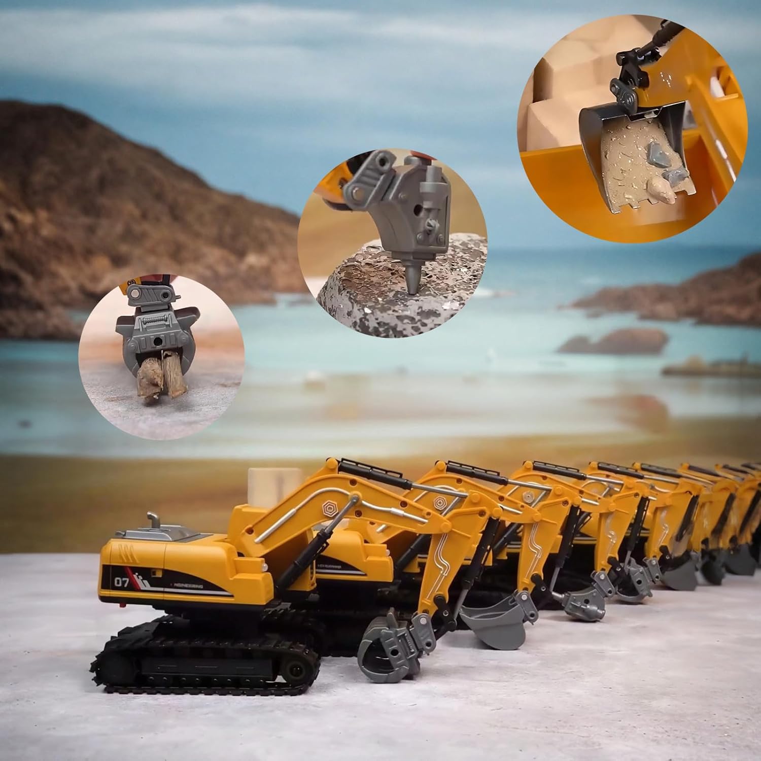 Remote Control Excavator Toy,Construction Toy Set with Light & Sound，Alloy Shovel and Dump Truck, Kids Toys for 4 5 6 7 8 Year Old Boys Girls, Gift for Christmas Birthday