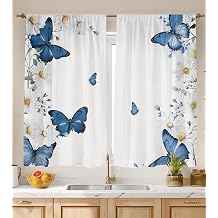 Kitchen Curtains for Cafe Window Over Sink Tier, 2645", Butterfly