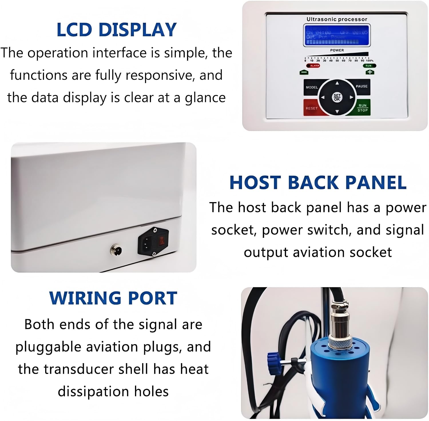 800 W Ultraschall-Prozessor,Zell Disruptor-Mischer,Ultraschall-Homogenisator, Labor-Dispergier-Emulgator, Arbeitsfrequenz 20 Khz, Timer 1s-99h Einstellbar, Verarbeitbare Kapazität <600 Ml 8mmprobe