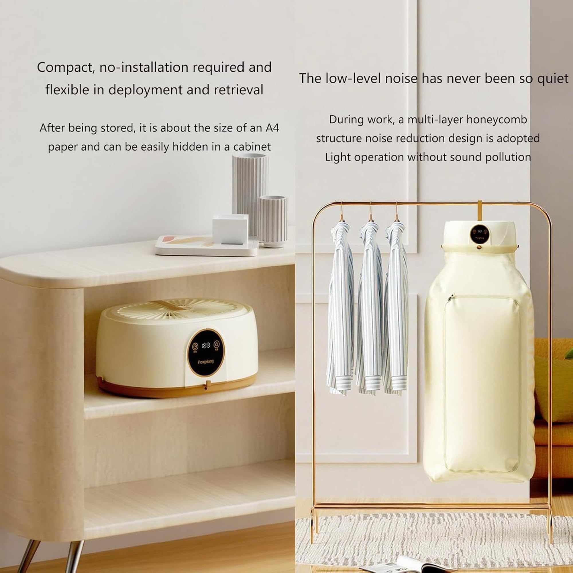 Planchadora automática, secadora de ropa portátil, vaporizador de prendas, plancha de aire vertical, ideal for viajes, hogar y apartamento.(White)