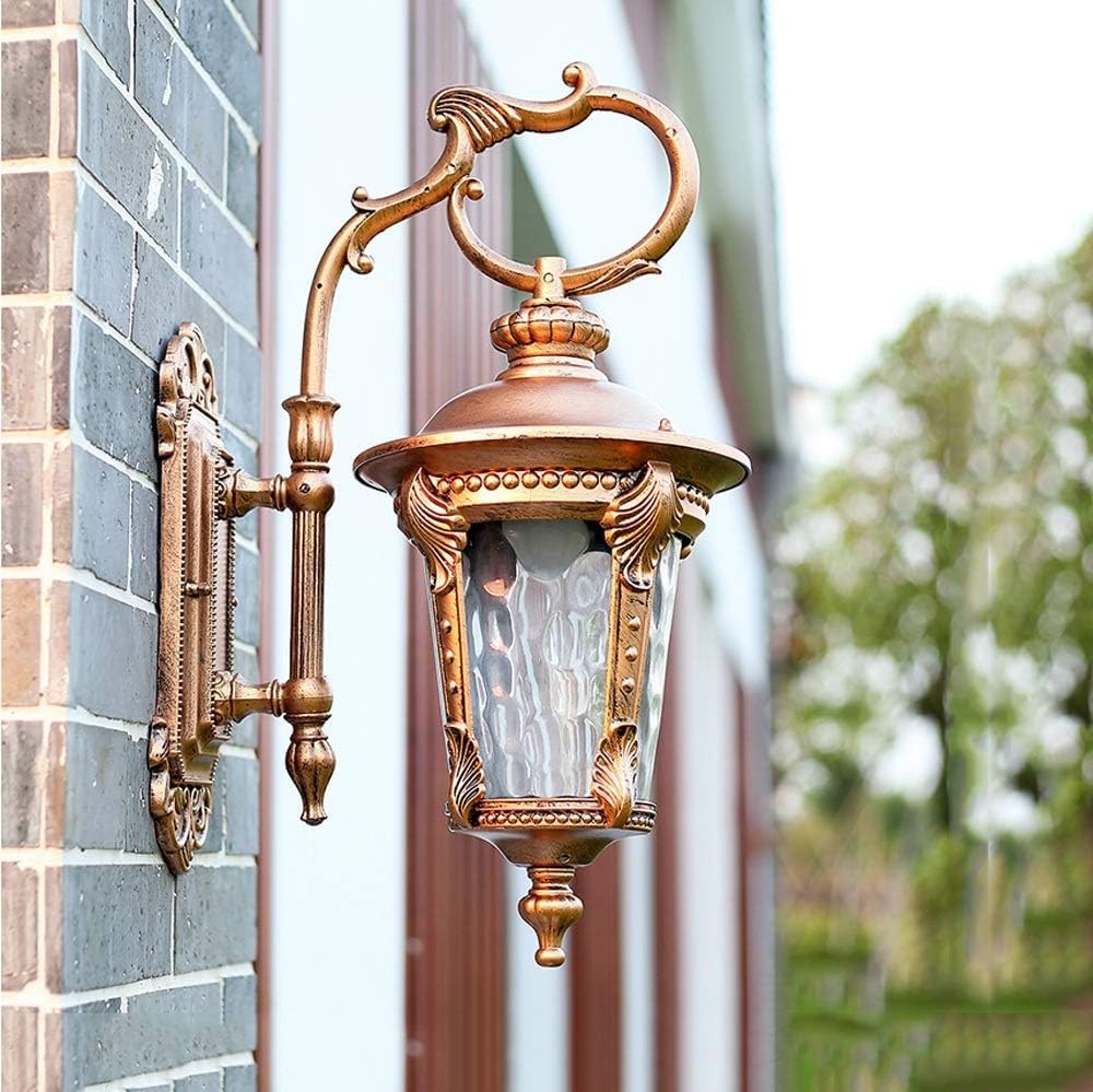Applique murale extérieure en aluminium moulé style victorien et verre E27