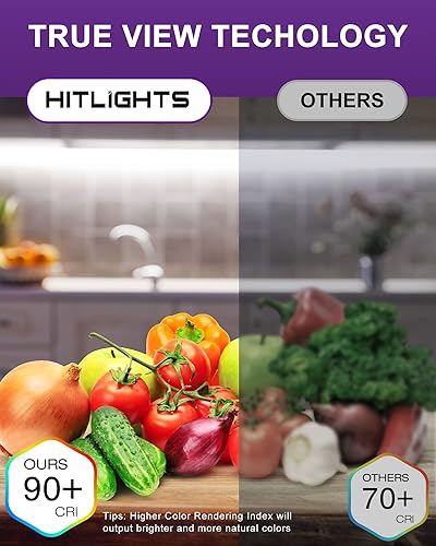 Miniatura 4 de HitLights Tira de luces LED de color blanco frío con certificación UL alta densidad 164 pies 600 LED 5000 K 48 W CRI 915 900 lúmenesm 12 V CC luces