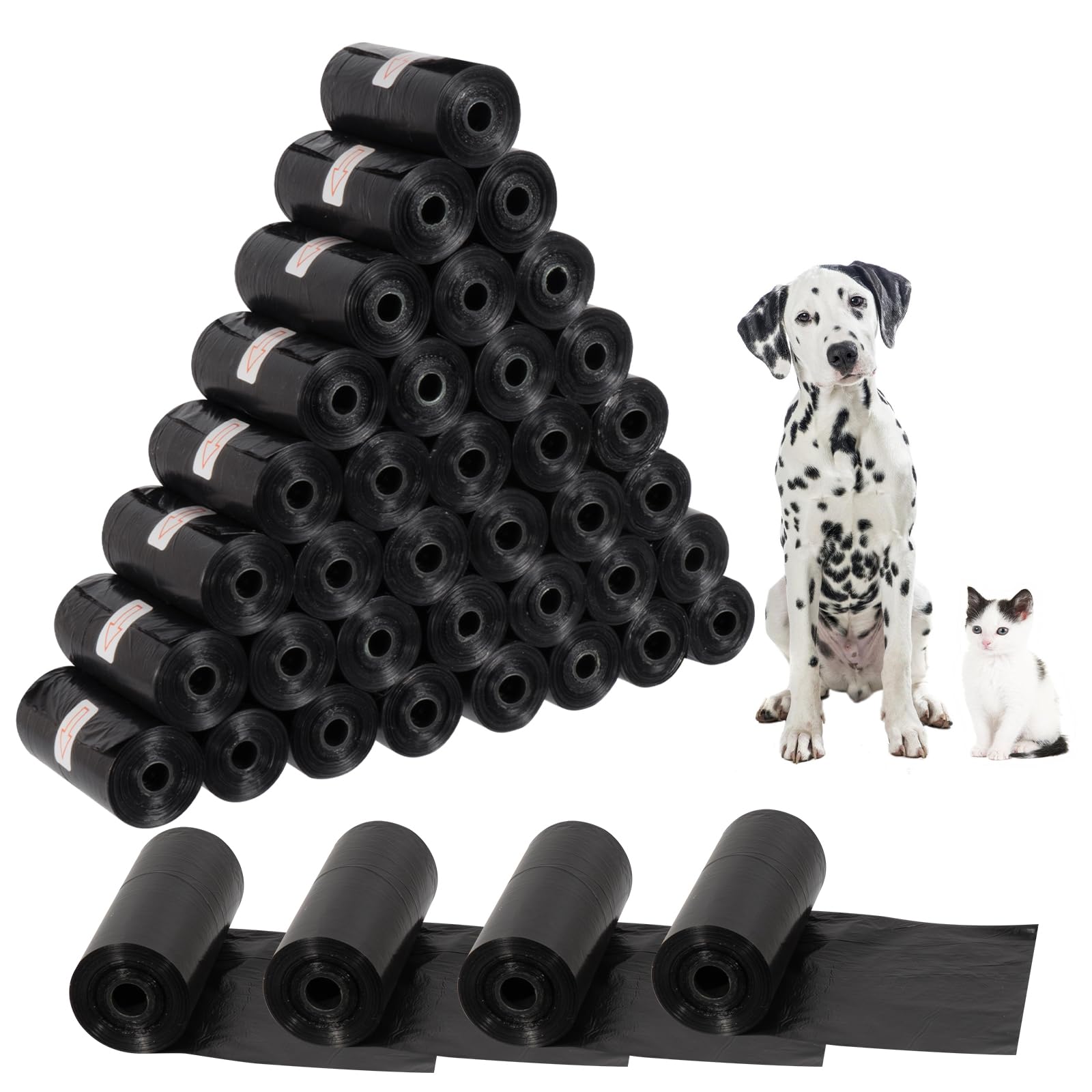 CIOXSOIO 800 Stück Hundekotbeutel, 30x22cm Kotbeutel für Hunde, Auslaufsicher und Tragbar Hundetüten, Dog Poop Bags für Drinnen und Draußen, Kackbeutel für Hunde Katze, Schwarz Hunde Kotbeutel Rollen