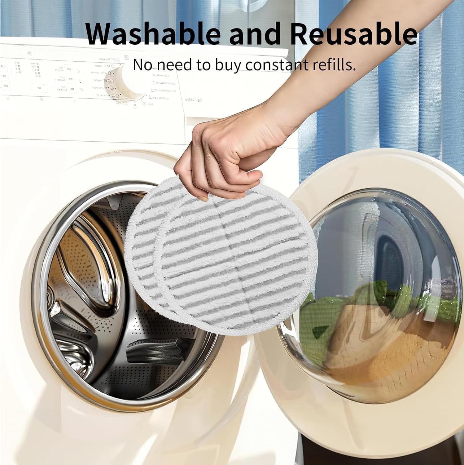 8 Pack Spin-Wave Mop Replacement Pads Compatible with Bissell Spin-Wave 2039,2039A,2124,2307,23157,20391,20399 Series Steam Mop Pads for Bissell Spin-Wave Hard Floor Cleaner