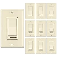 Vista 14 de BESTTEN Paquete de 2 interruptores de luz de pared con atenuador de almendra, compatible con LED regulable, CFL, bombilla incandescente y halógena