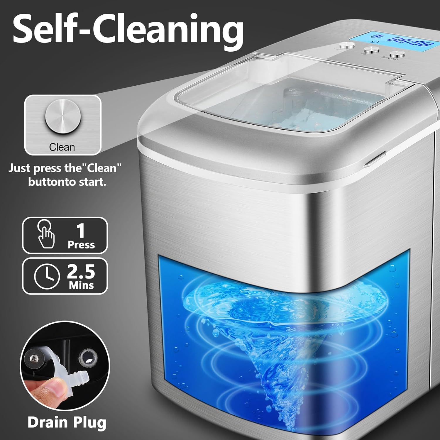Self-Cleaning function of KUMIO Ice Maker